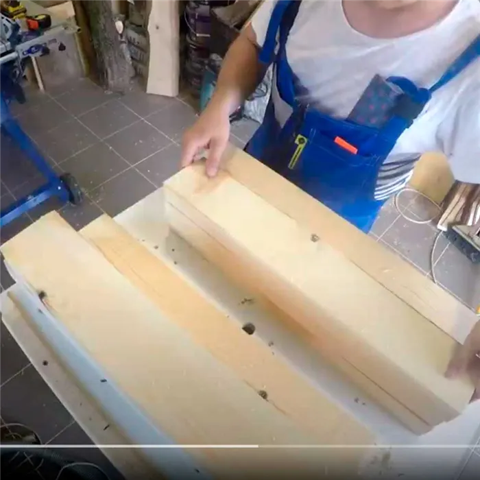 Сборка деревянной скамьи со спинкой (шаг 1)