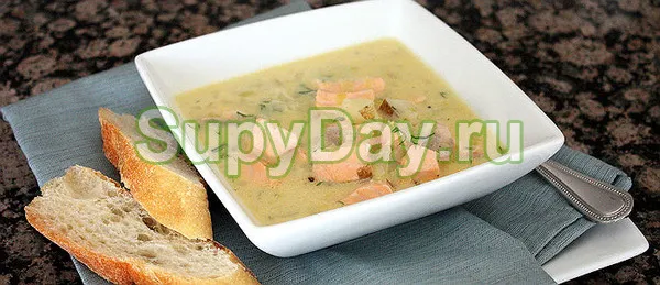 Суп из рыбного филе с сыром и чесноком