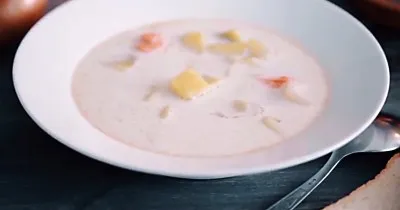 Суп из норвежского лосося со сметаной