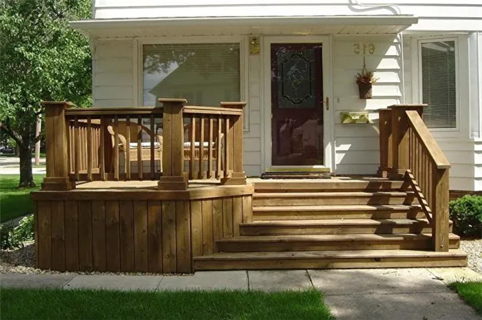 Дизайн деревянной террасы для частного дома - фото