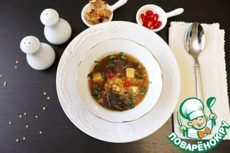 Рецепт: Чечевичный суп с сушеными грибами