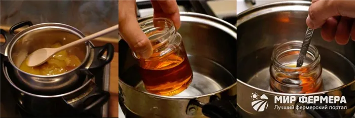 Как растопить мед на водяной бане