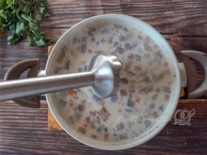 Суп из сливочного сыра с грибами - суп-пюре