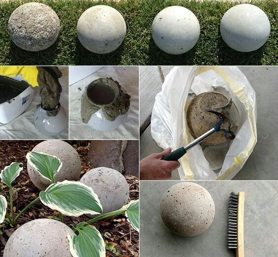 создание декоративных бетонных шаров